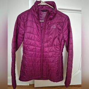 L.L. Bean Women's Quilted Sprimg Primaloft  Packable Jacket - Berry XS Small